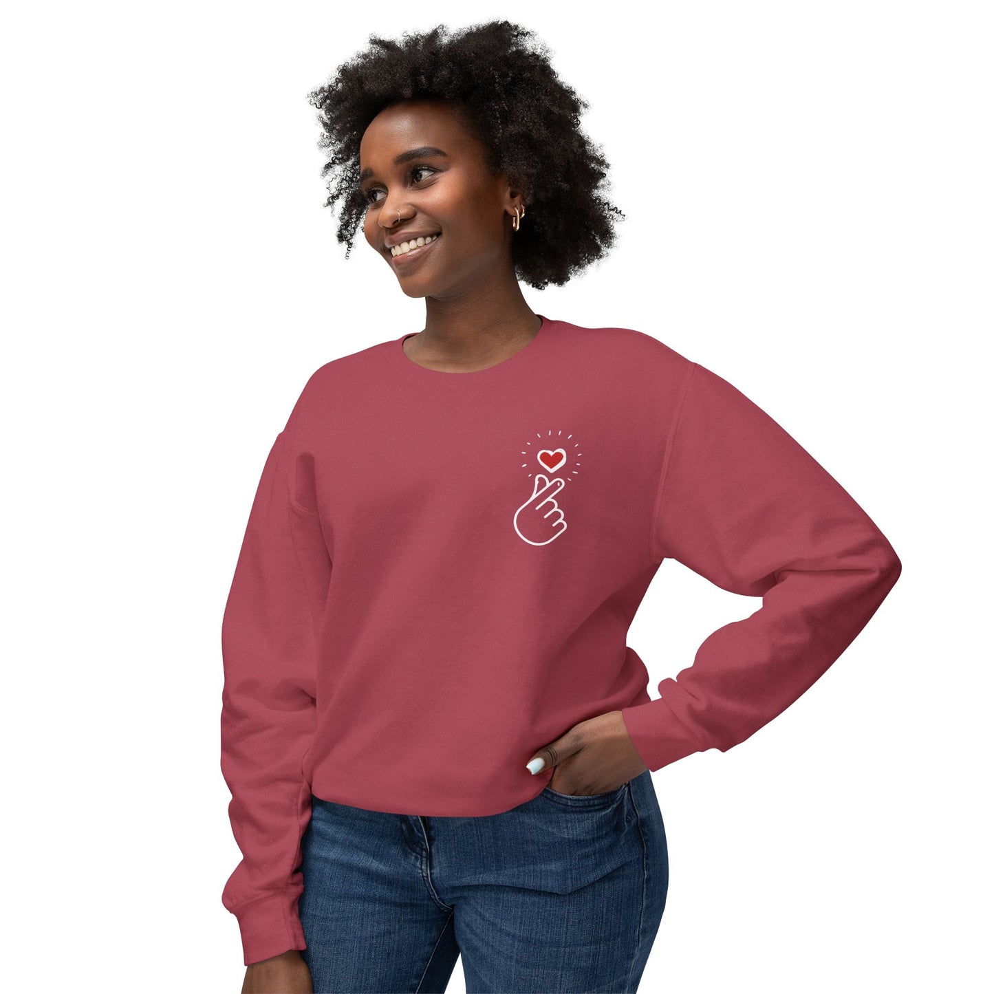 Small Heart - Unisex Lightweight Crewneck Sweatshirt