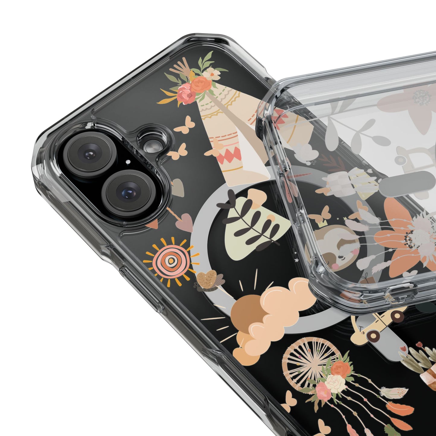 Magnetic Clear Impact Cases Boho