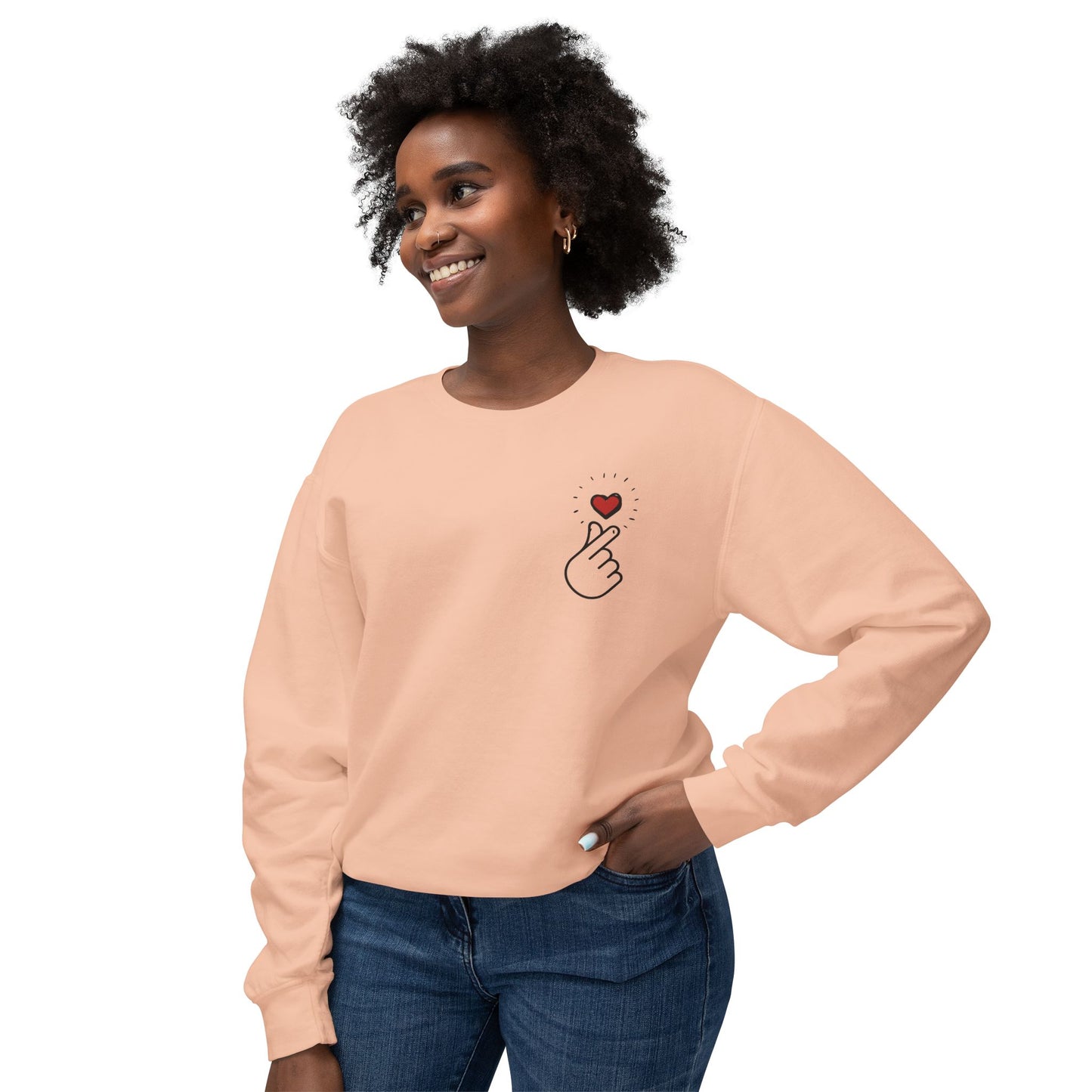 Small Heart - Unisex Lightweight Crewneck Sweatshirt