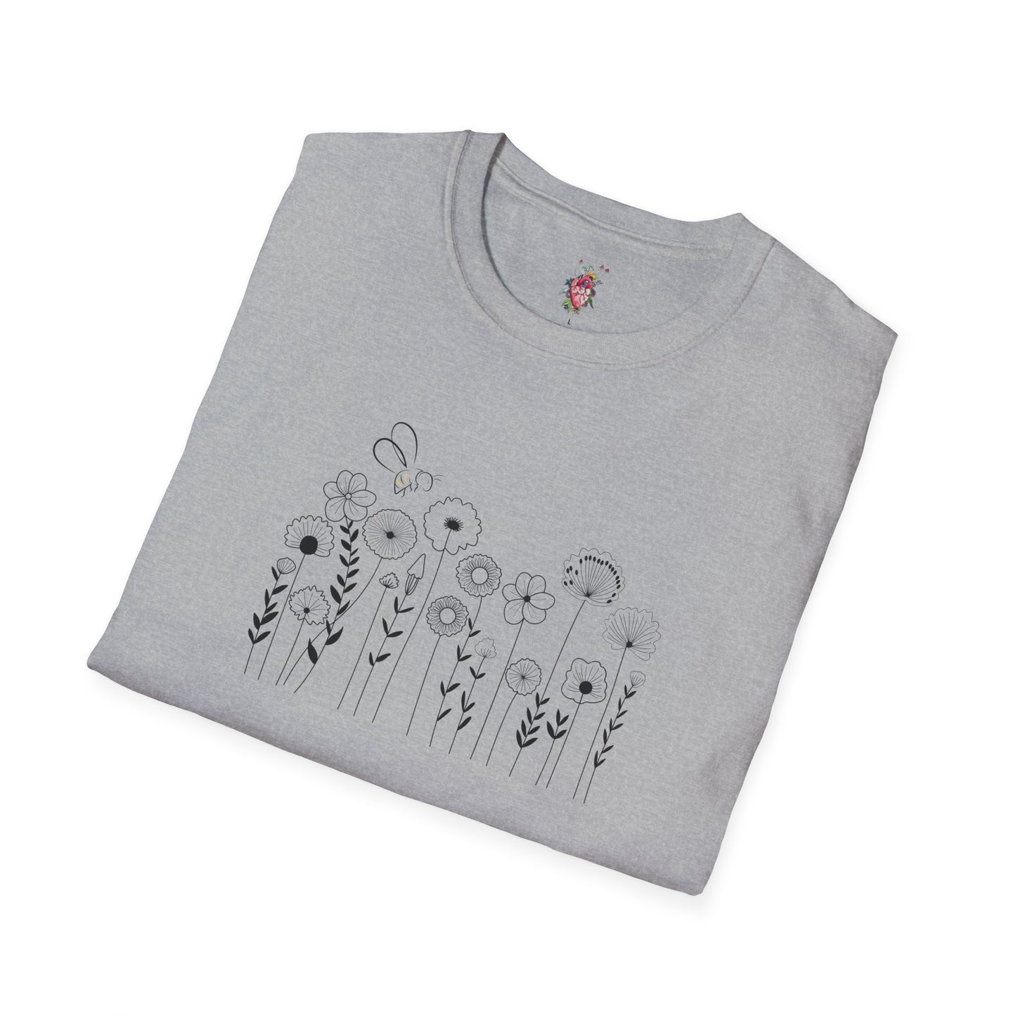 Flowers & Bee Unisex Softstyle T-Shirt