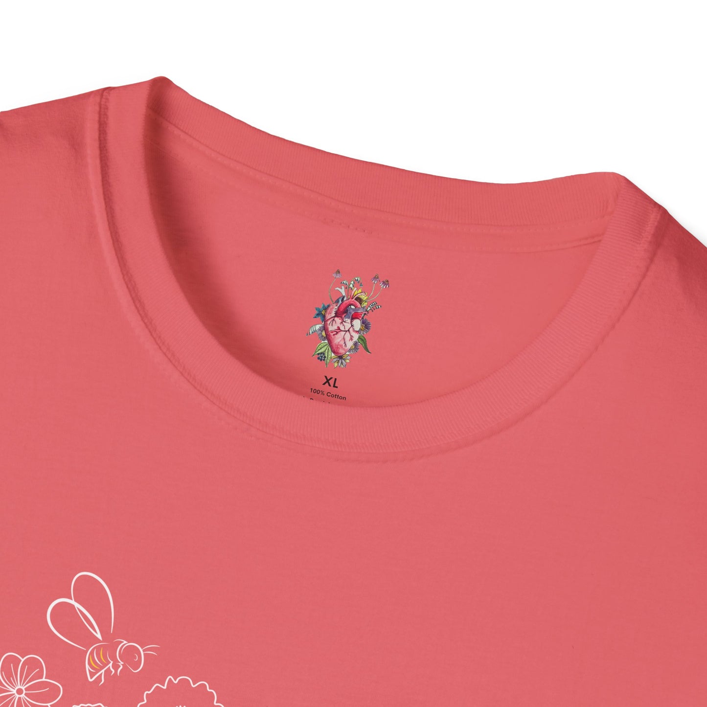 Flowers & Bee Unisex Softstyle T-Shirt