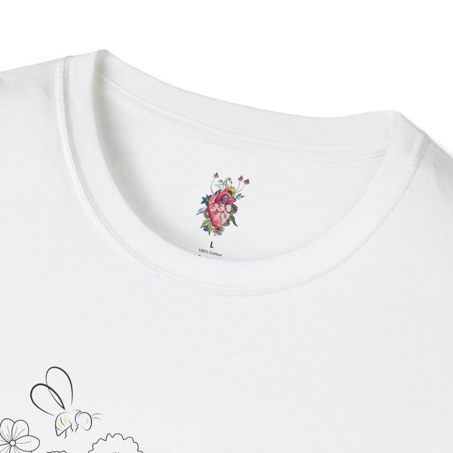 Flowers & Bee Unisex Softstyle T-Shirt