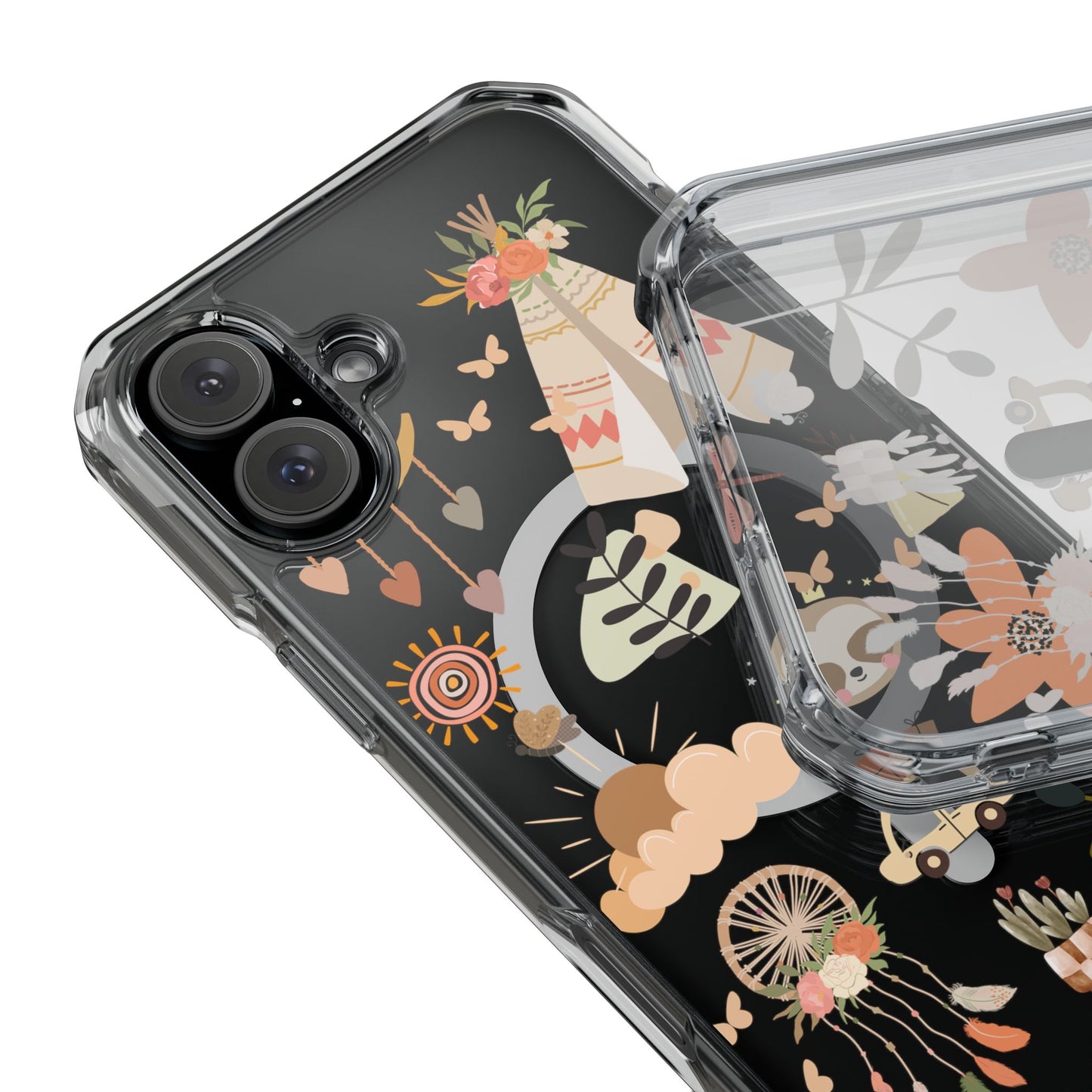 Magnetic Clear Impact Cases Boho