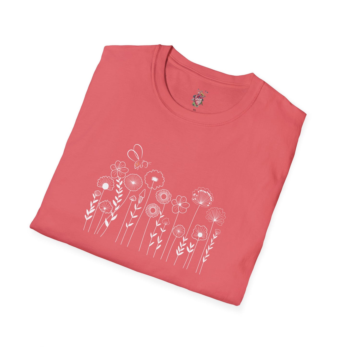 Flowers & Bee Unisex Softstyle T-Shirt