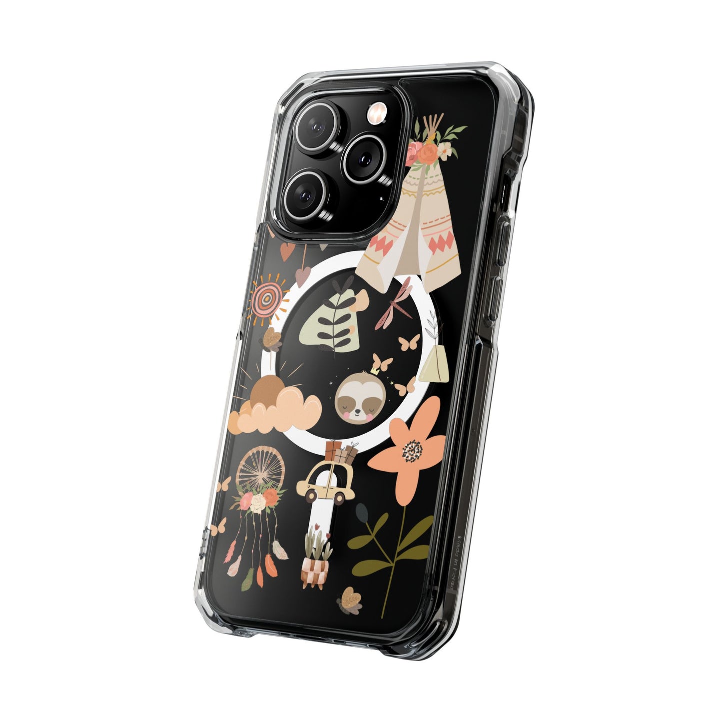 Magnetic Clear Impact Cases Boho