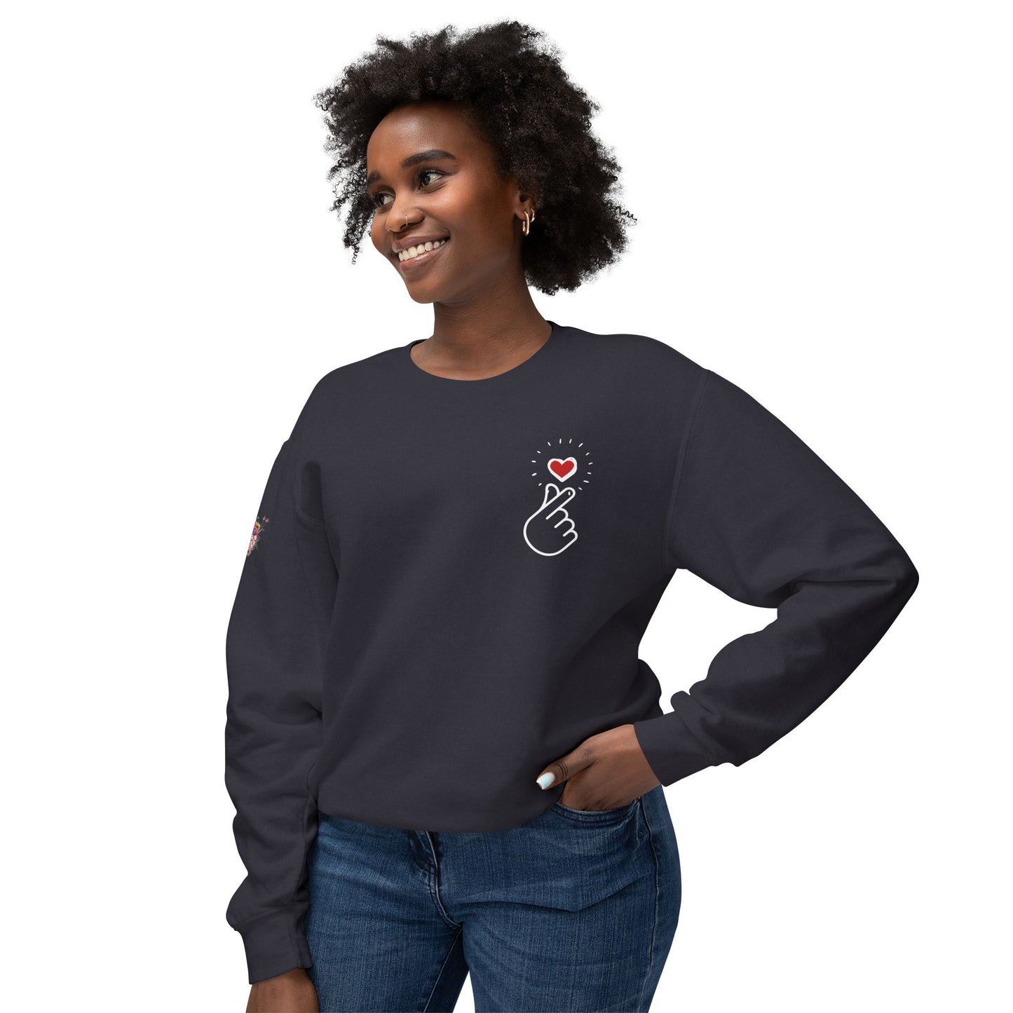 Small Heart - Unisex Lightweight Crewneck Sweatshirt