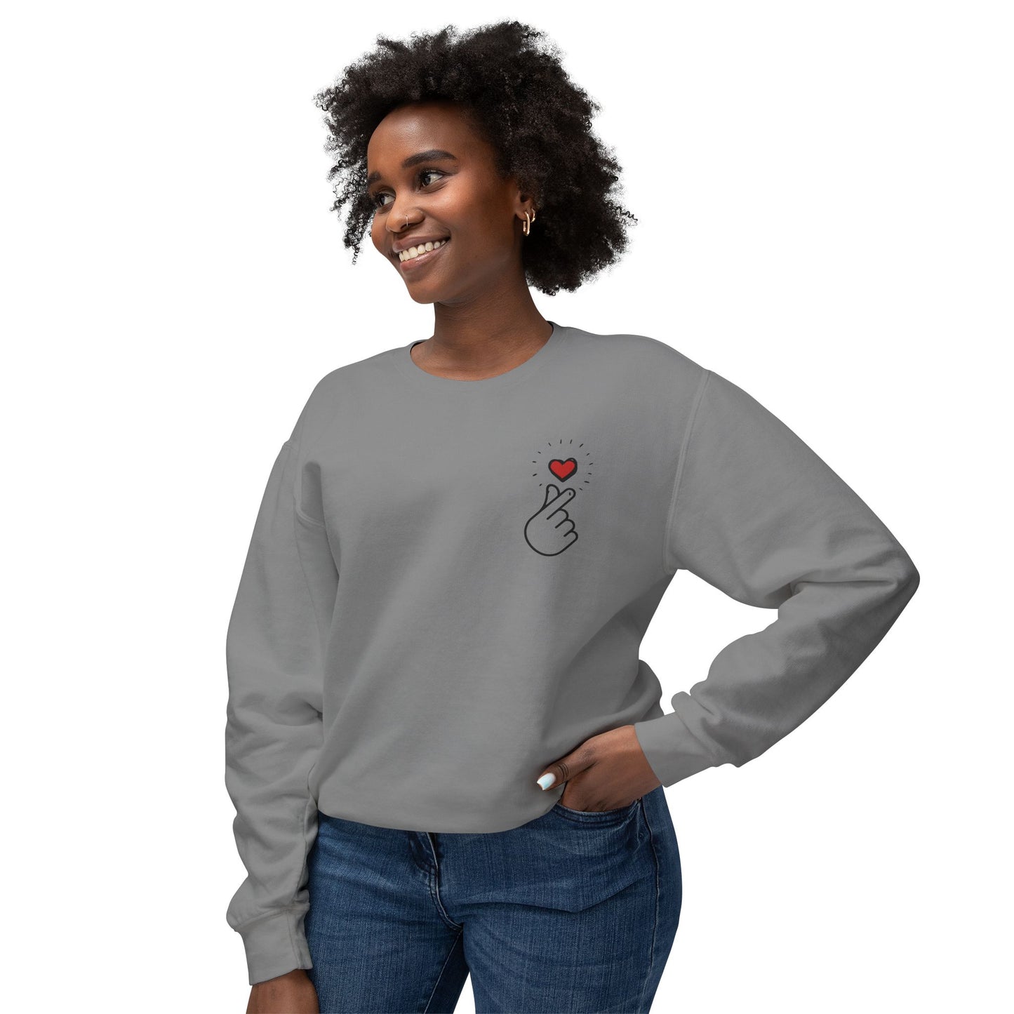 Small Heart - Unisex Lightweight Crewneck Sweatshirt