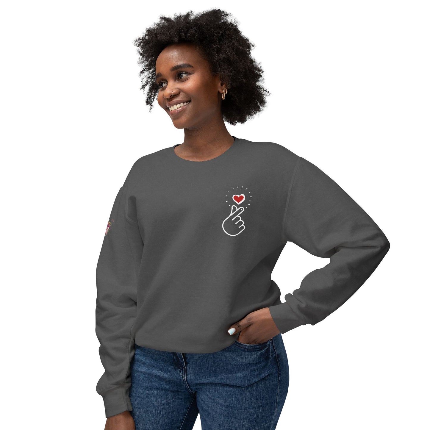 Small Heart - Unisex Lightweight Crewneck Sweatshirt