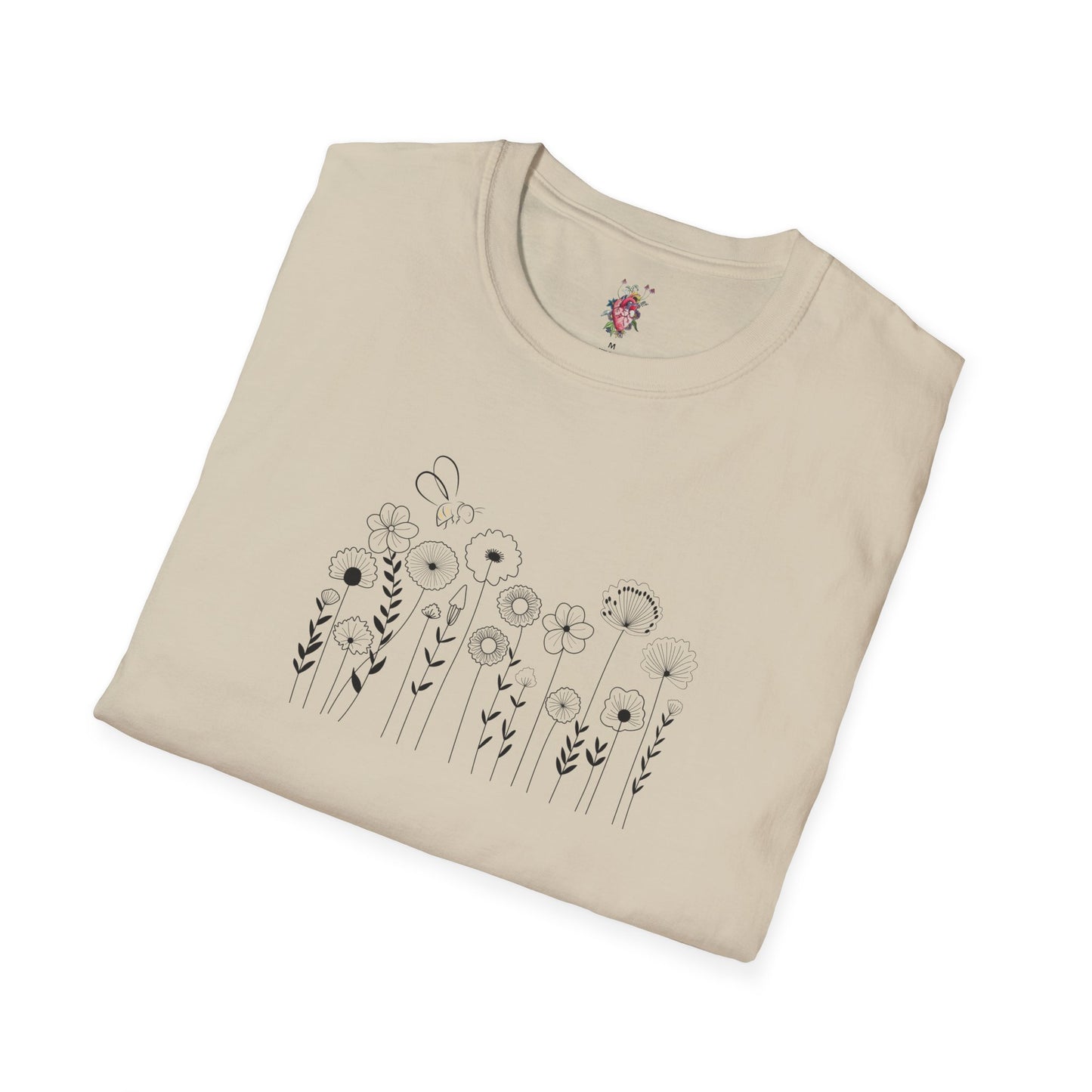 Flowers & Bee Unisex Softstyle T-Shirt