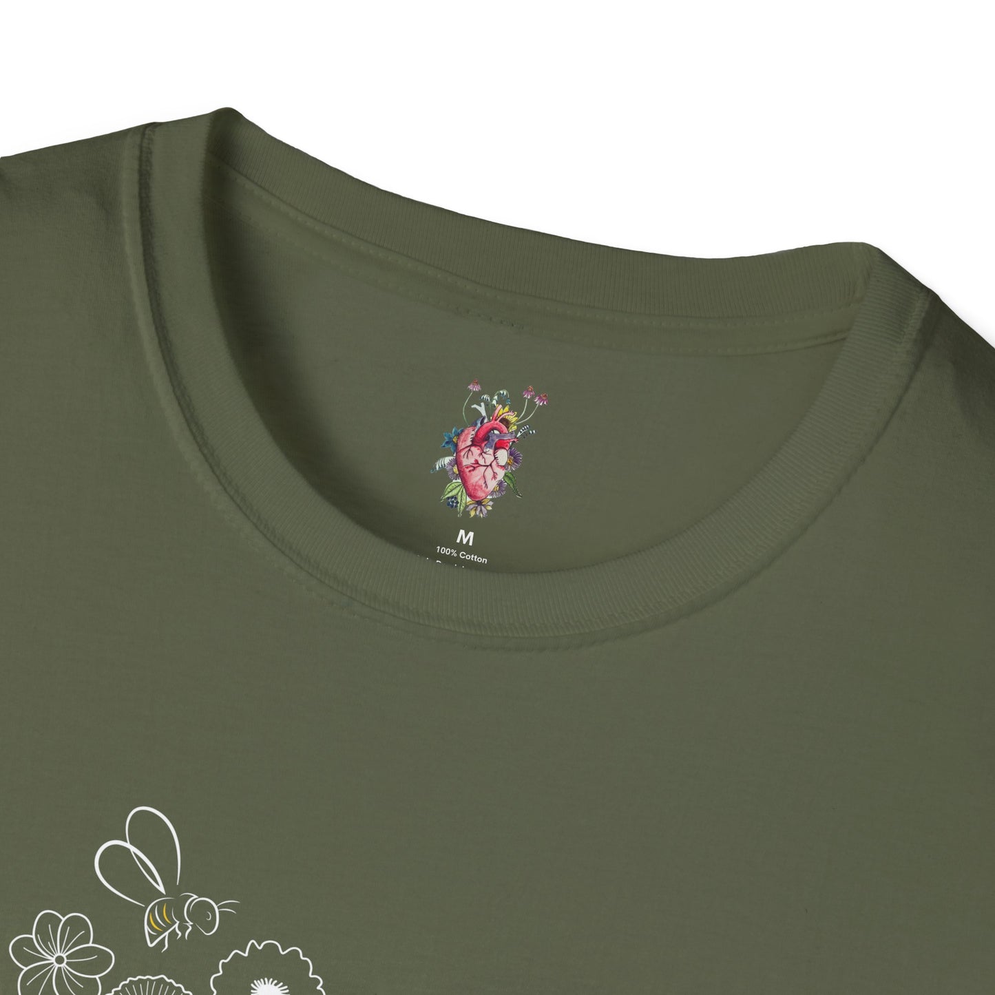 Flowers & Bee Unisex Softstyle T-Shirt