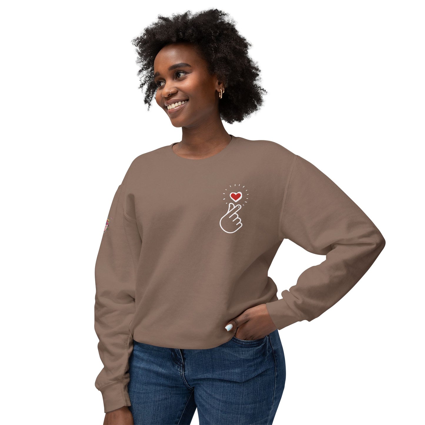 Small Heart - Unisex Lightweight Crewneck Sweatshirt