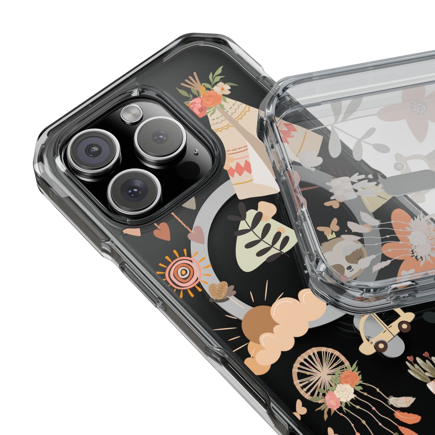 Magnetic Clear Impact Cases Boho