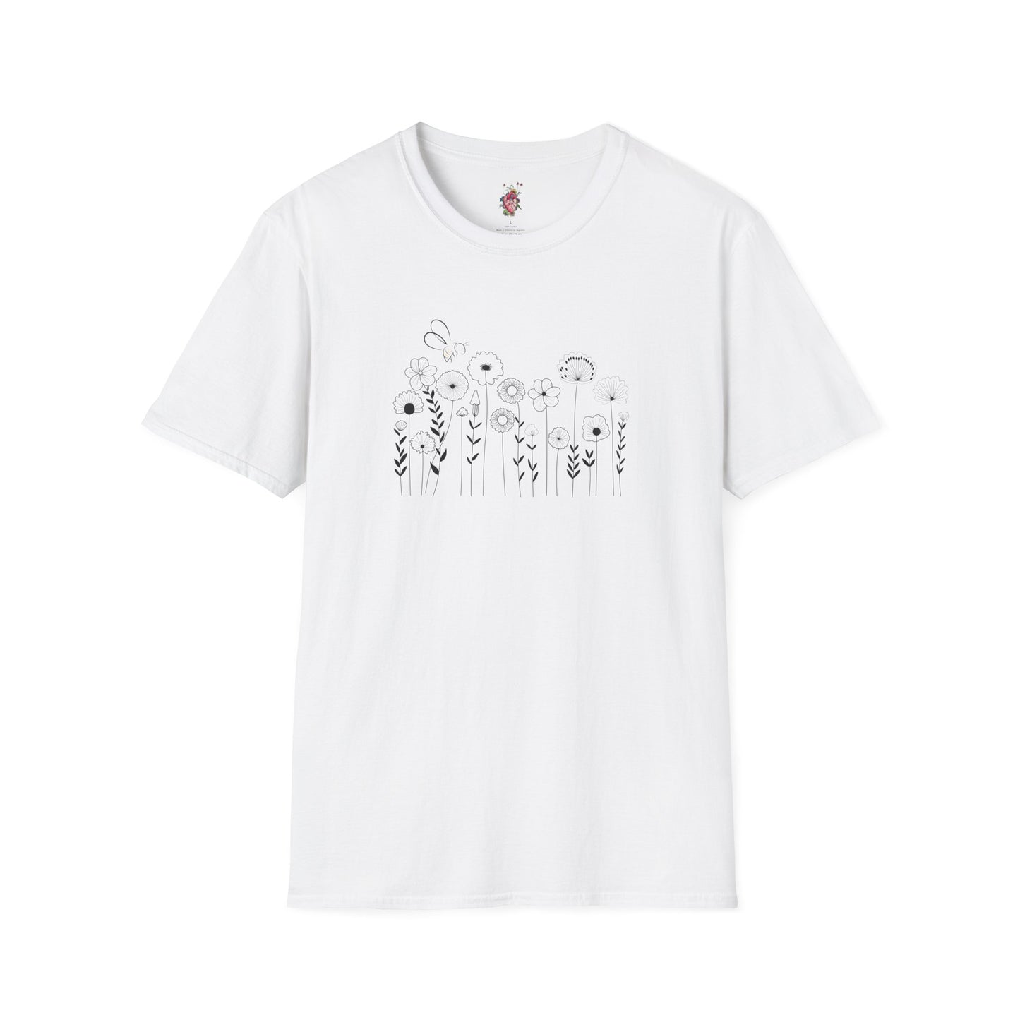 Flowers & Bee Unisex Softstyle T-Shirt