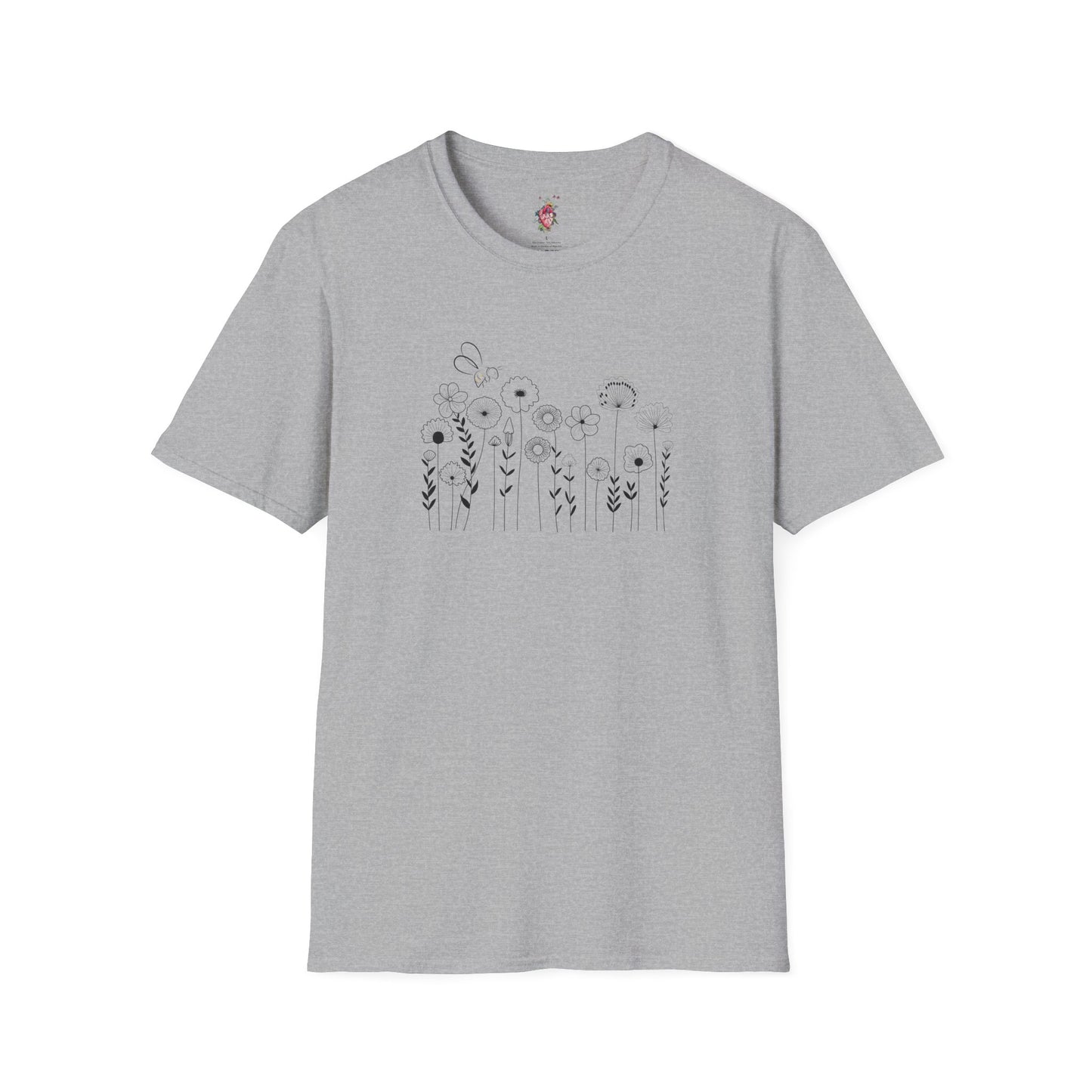 Flowers & Bee Unisex Softstyle T-Shirt