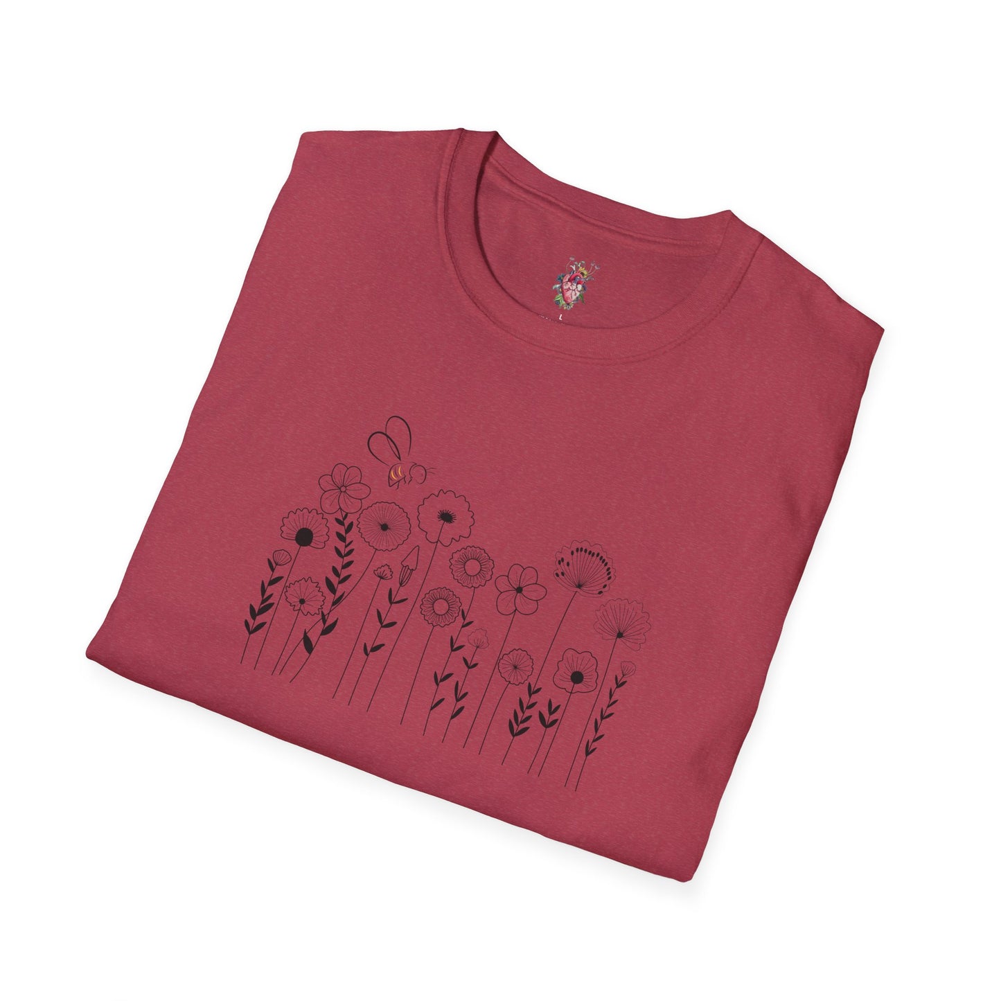 Flowers & Bee Unisex Softstyle T-Shirt