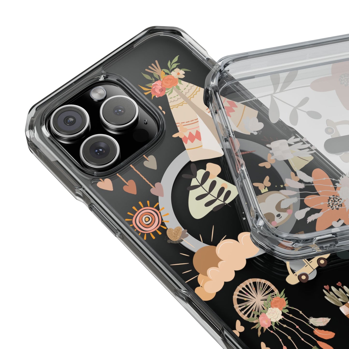 Magnetic Clear Impact Cases Boho