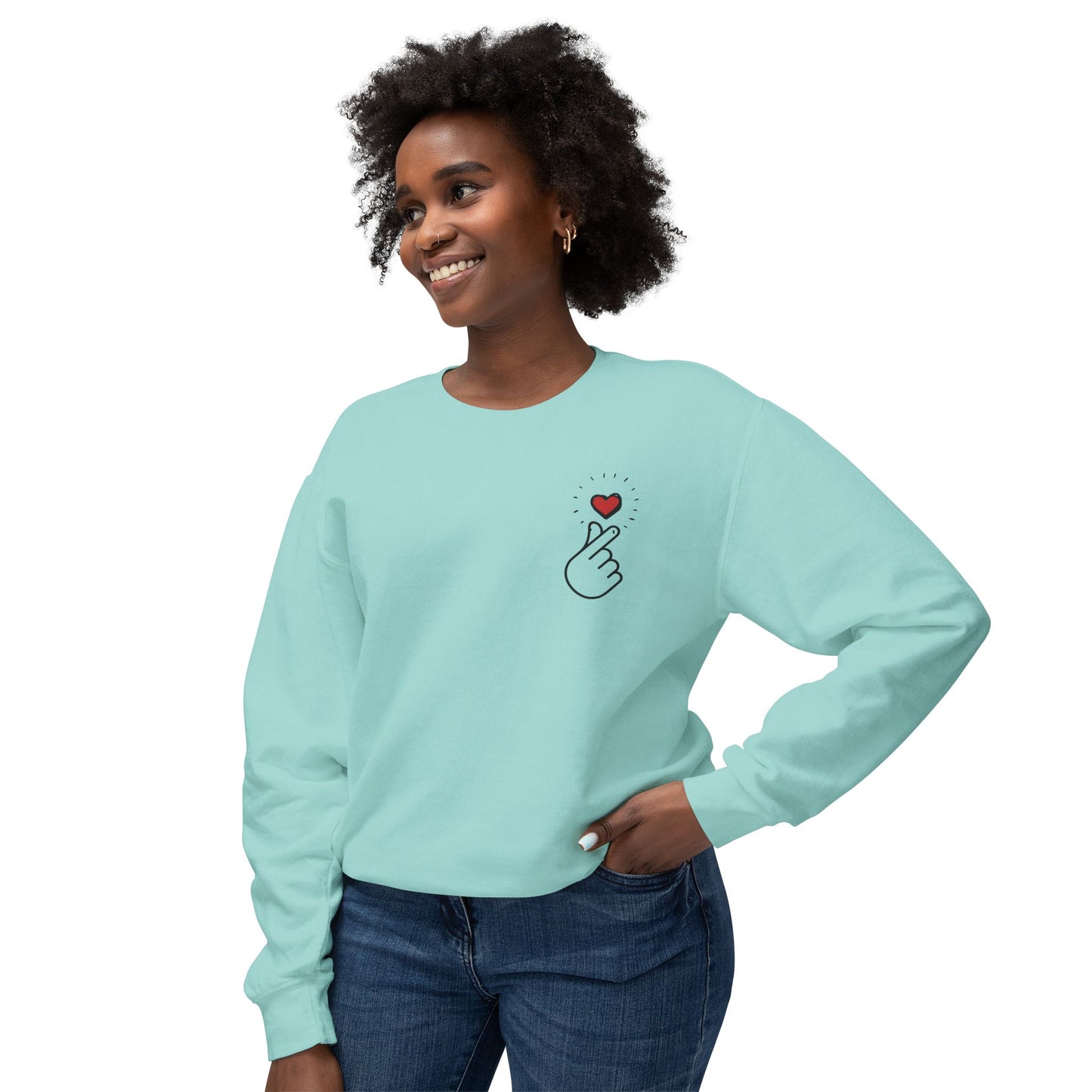 Small Heart - Unisex Lightweight Crewneck Sweatshirt